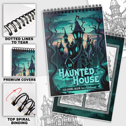 NETHOUSE Haunted House Coloring Pages For Adults
