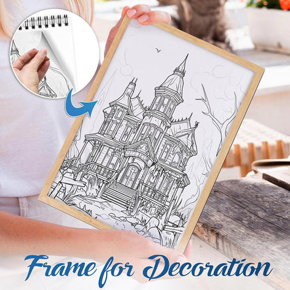 NETHOUSE Haunted House Spiral Bound Coloring Book For Adults