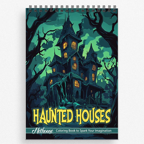 NETHOUSE Haunted Houses Coloring Book For Adults