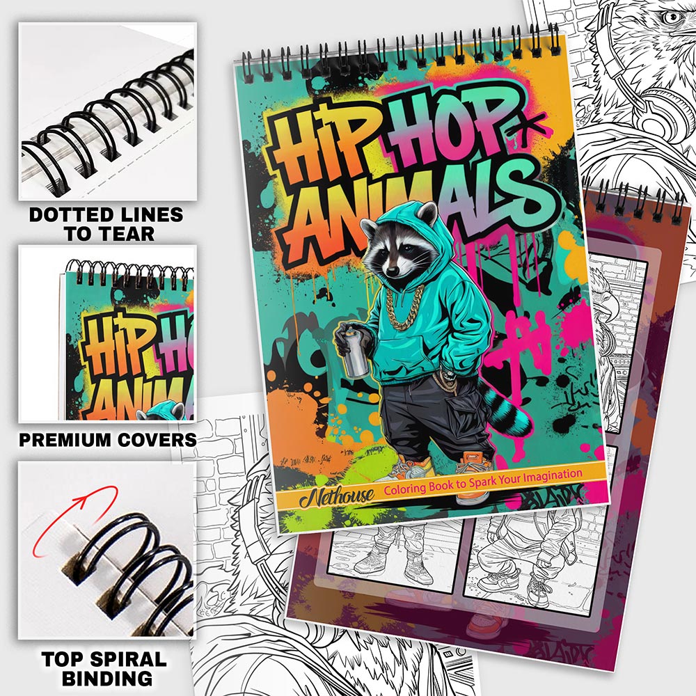 NETHOUSE Hip Hop Animals Coloring Pages For Adults