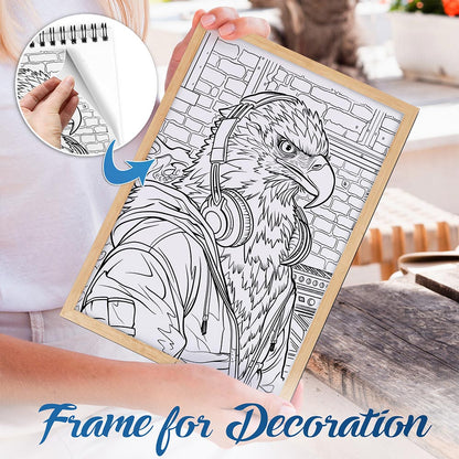 NETHOUSE Hip Hop Animals Spiral Bound Coloring Book For Adults