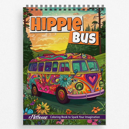 NETHOUSE Hippie Bus Coloring Book For Adults