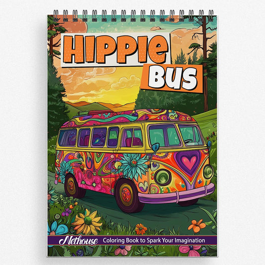 NETHOUSE Hippie Bus Coloring Book For Adults