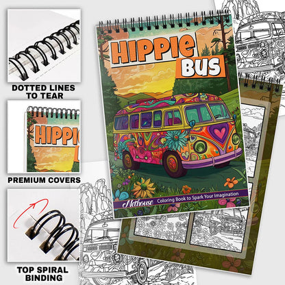 NETHOUSE Hippie Bus Coloring Pages For Adults