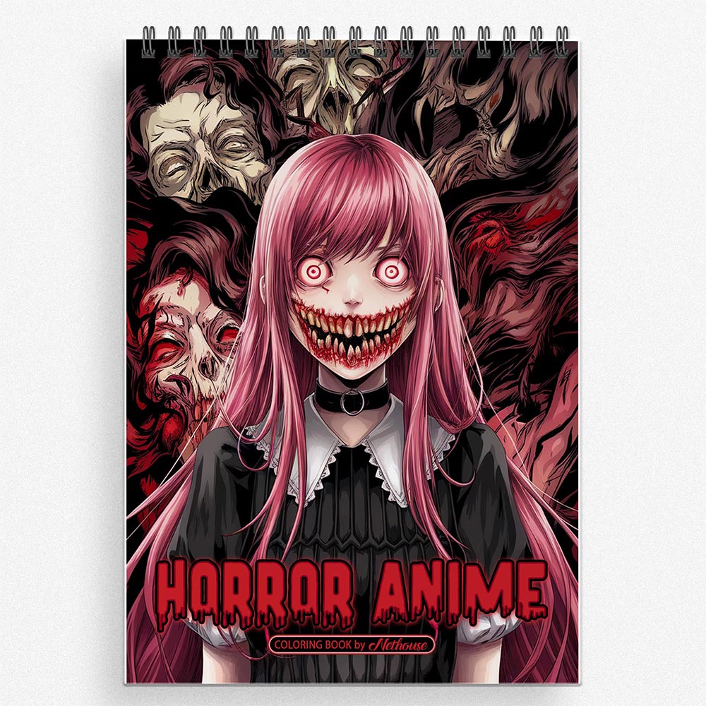 NETHOUSE Horror Anime Coloring Book For Adults