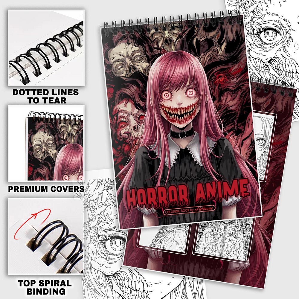 NETHOUSE Horror Anime Coloring Pages For Adults