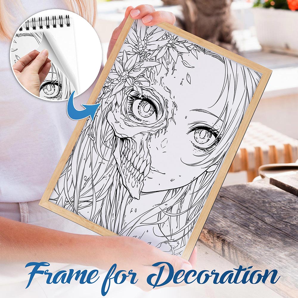NETHOUSE Horror Anime Spiral Bound Coloring Book For Adults