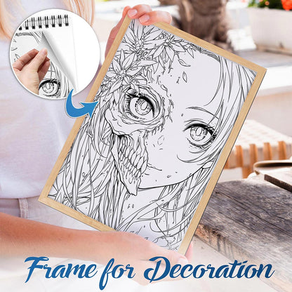 NETHOUSE Horror Anime Spiral Bound Coloring Book For Adults