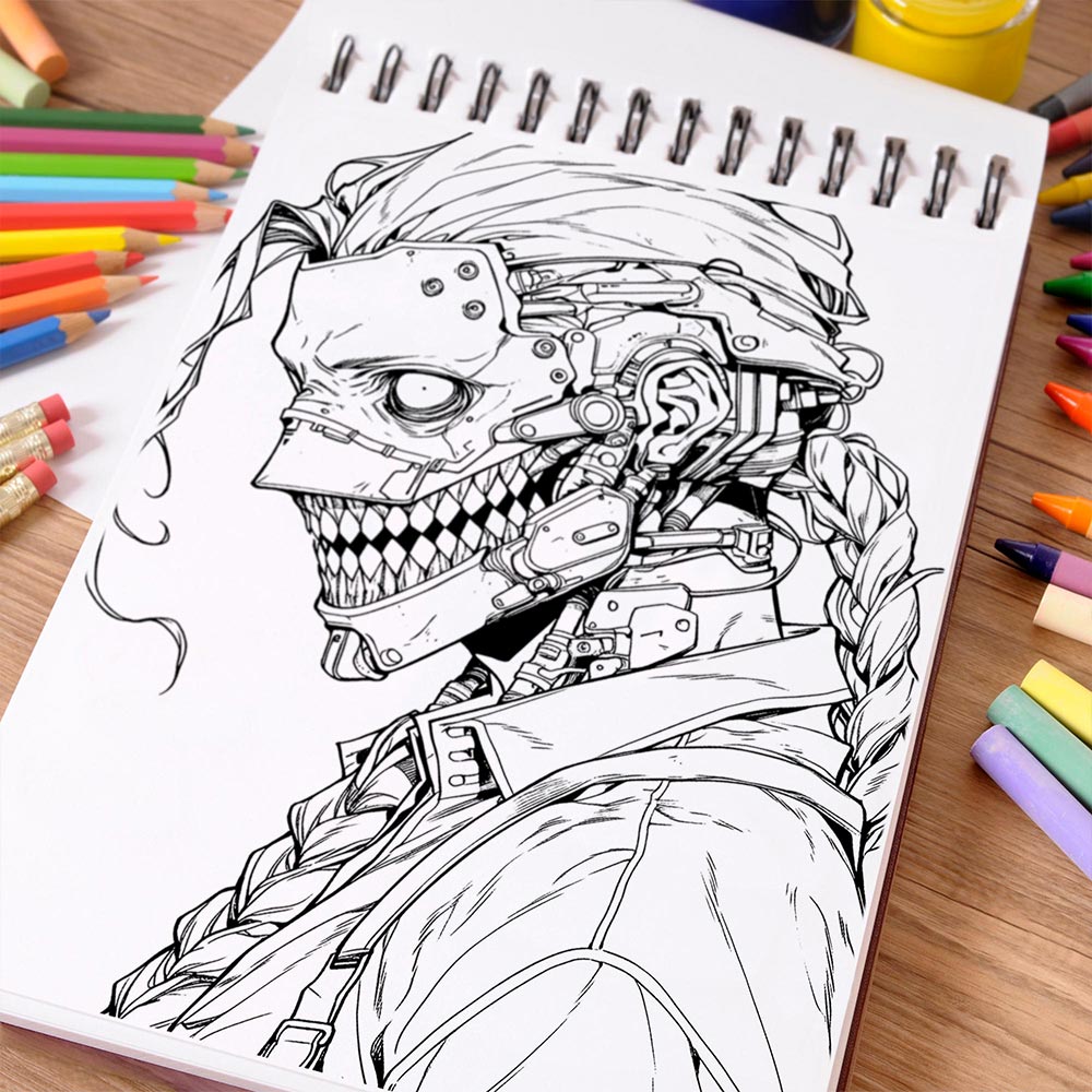NETHOUSE Horror Anime Coloring Book Spiral Bound For Adults
