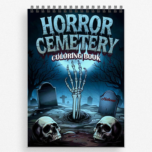 NETHOUSE Horror Cemetery Coloring Book For Adults