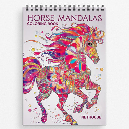 NETHOUSE Horse Mandalas Coloring Book for Adults