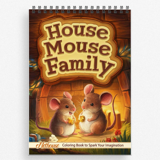 NETHOUSE House Mouse Family Coloring Book For Adults