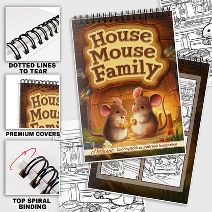 NETHOUSE House Mouse Family Coloring Pages For Adults