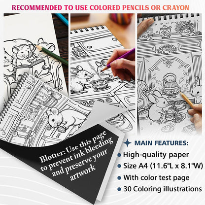 NETHOUSE House Mouse Family Coloring Sheets For Adults