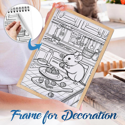 NETHOUSE House Mouse Family Spiral Bound Coloring Book For Adults