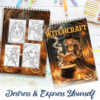 NETHOUSE House Witchcraft Spiral Coloring Book For Adults
