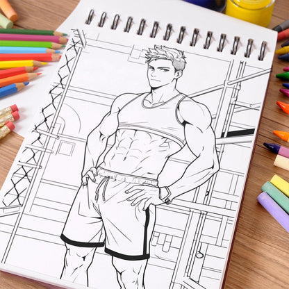 NETHOUSE Ideal Gym Coloring Book Spiral Bound For Adults