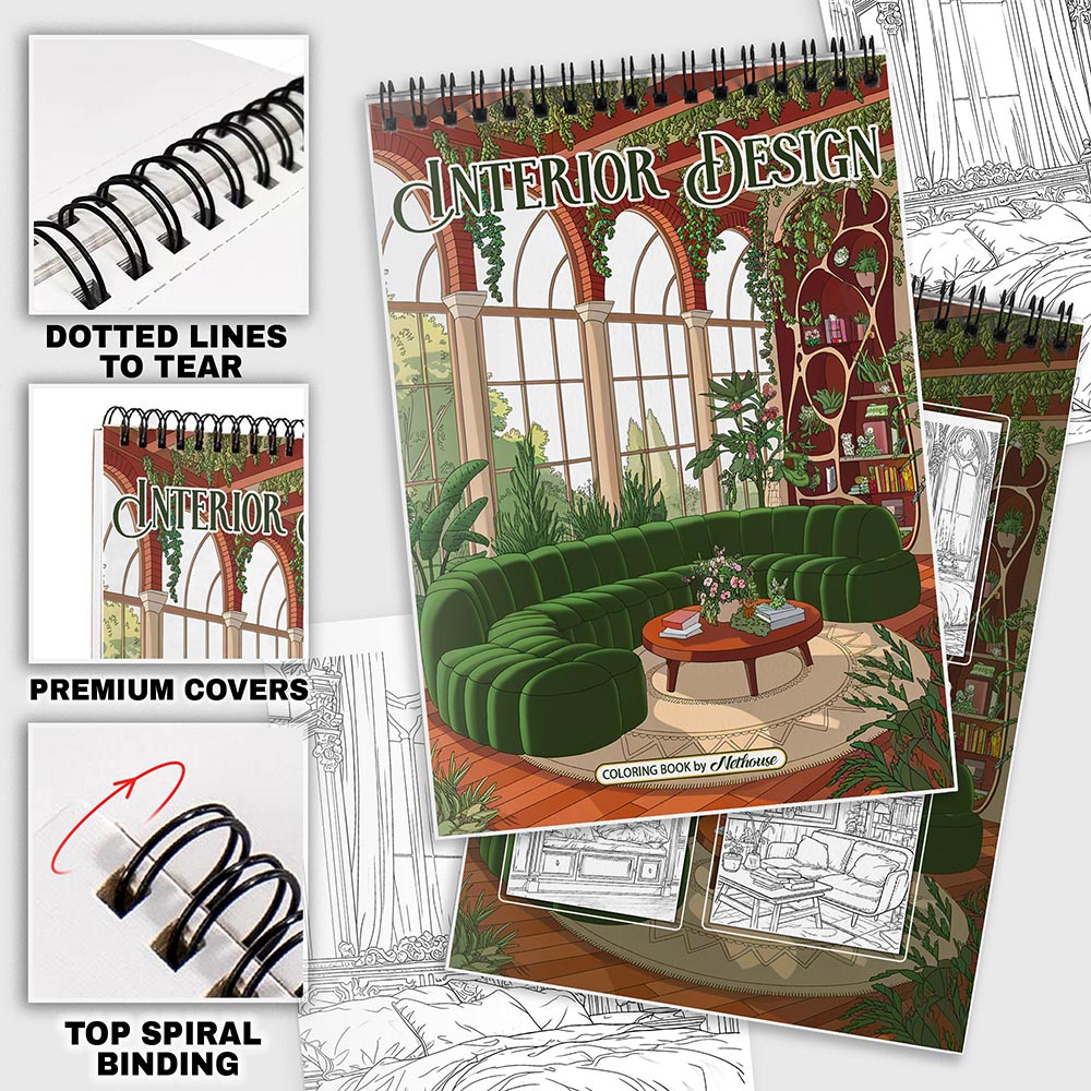 NETHOUSE Interior Design Coloring Pages For Adults