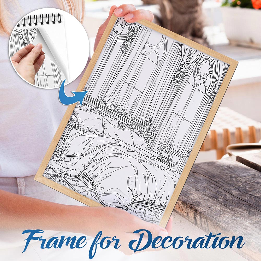 NETHOUSE Interior Design Spiral Bound Coloring Book For Adults