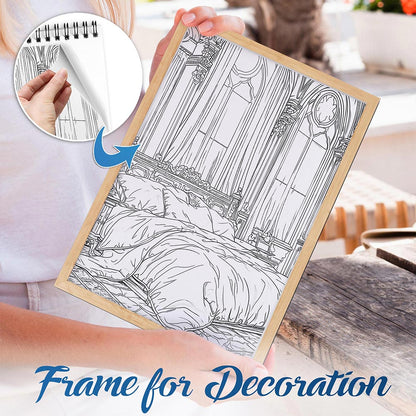NETHOUSE Interior Design Spiral Bound Coloring Book For Adults