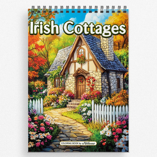 NETHOUSE Irish Cottages Coloring Book For Adults