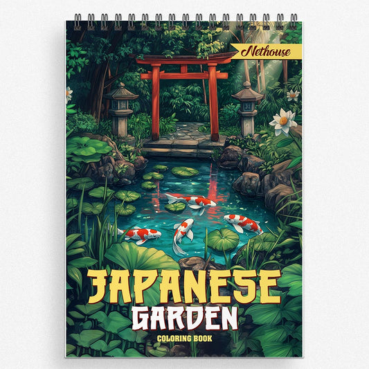 NETHOUSE Japanese Garden Coloring Book For Adults