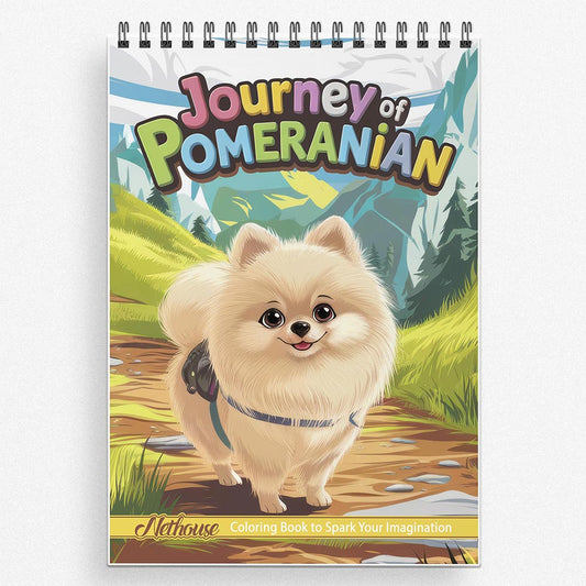 NETHOUSE Journey of Pomeranian Coloring Book For Adults