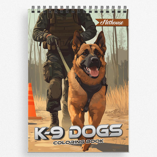 NETHOUSE K-9 Dogs Coloring Book For Adults