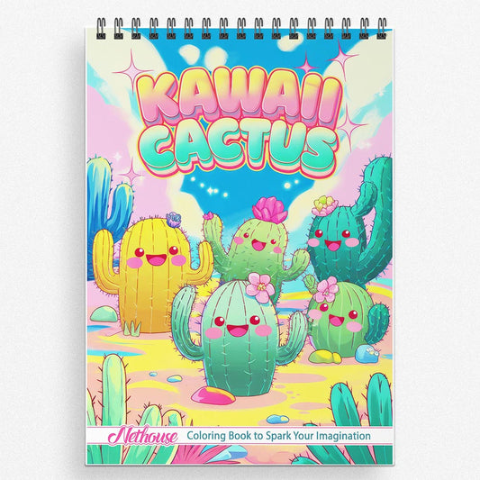 NETHOUSE Kawaii Cactus Coloring Book For Adults