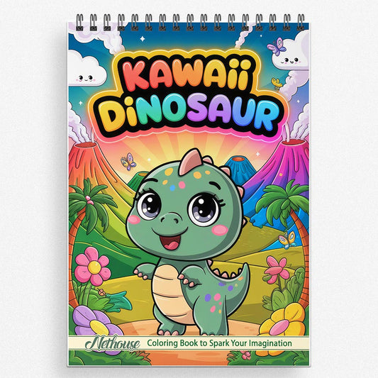 NETHOUSE Kawaii Dinosaur Coloring Book For Adults