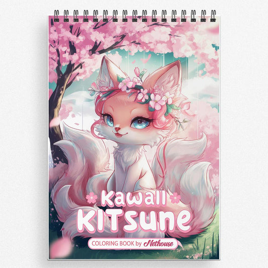 NETHOUSE Kawaii Kitsune Coloring Book For Adults