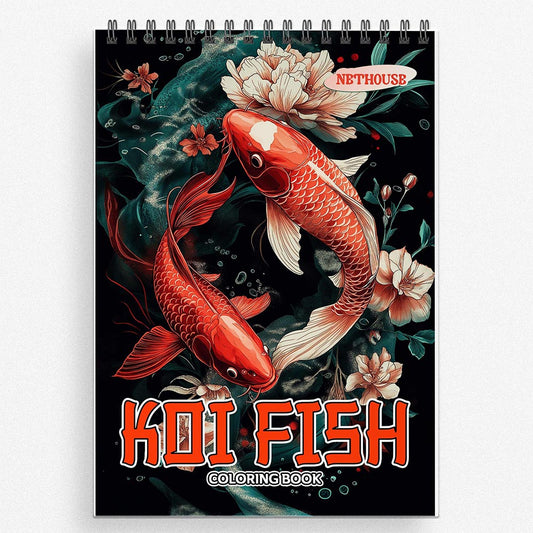 NETHOUSE Koi Fish Coloring Book for Adults