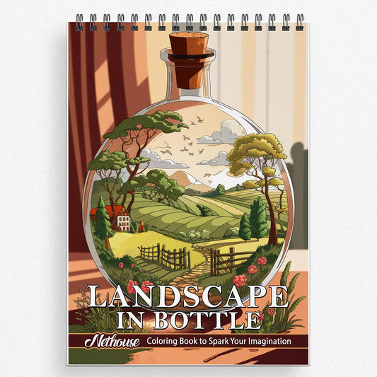 NETHOUSE Landscape In Bottle Coloring Book For Adults