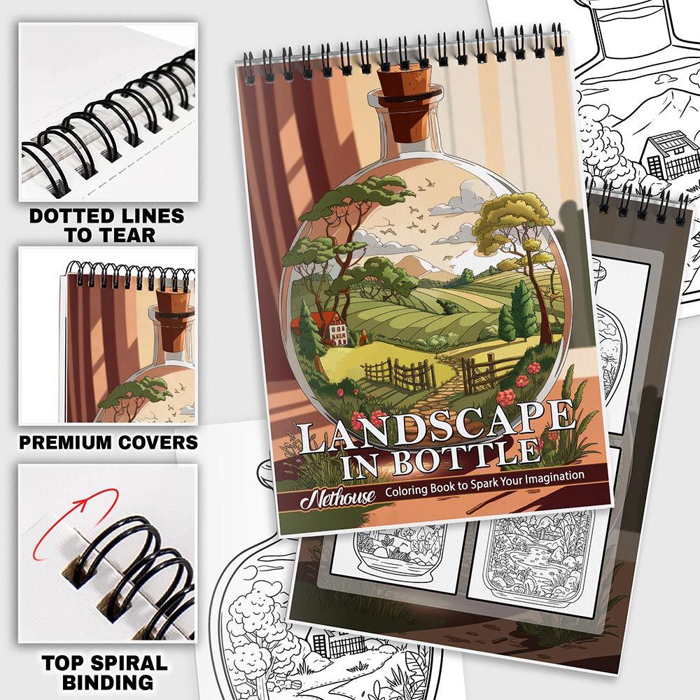 NETHOUSE Landscape In Bottle Coloring Pages For Adults