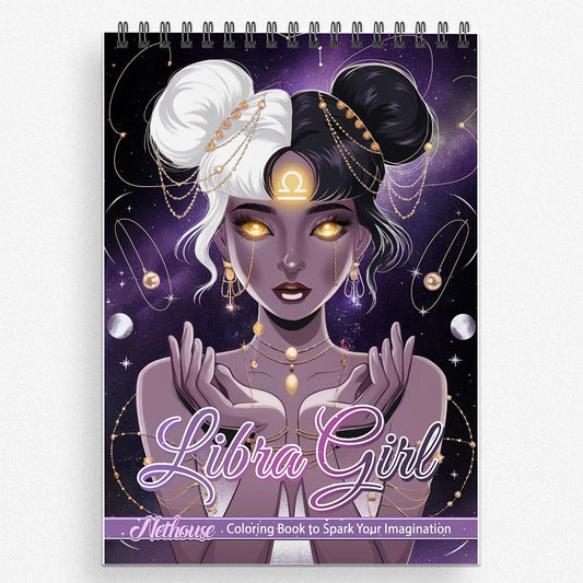 NETHOUSE Libra Girl Coloring Book For Adults