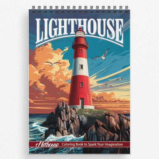 NETHOUSE Lighthouse Coloring Book For Adults