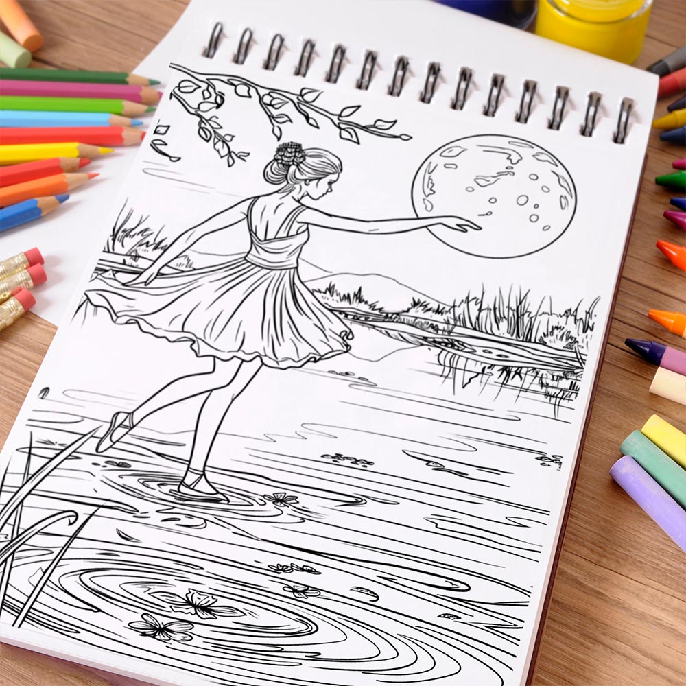 NETHOUSE Magic Ballet Coloring Book Spiral Bound For Adults
