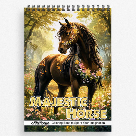 NETHOUSE Majestic Horse Coloring Book for Adults