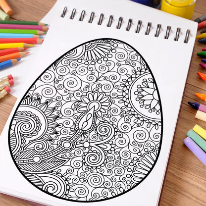 NETHOUSE Mandala Easter Egg Coloring Book Spiral Bound For Adults