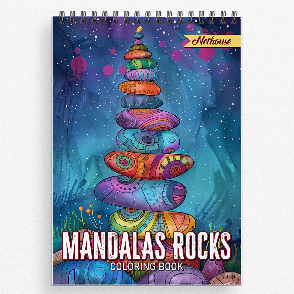 NETHOUSE Mandalas Rocks Coloring Book For Adults