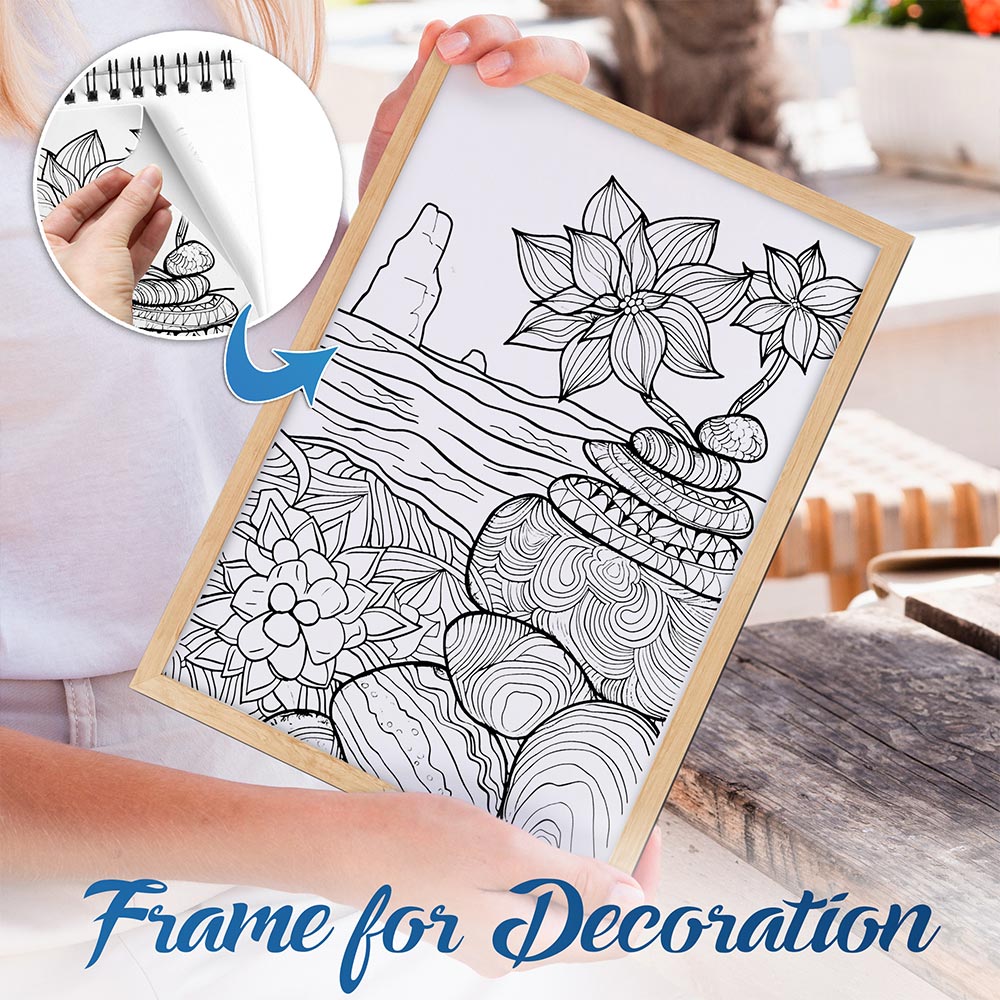 NETHOUSE Mandalas Rocks Spiral Bound Coloring Book For Adults