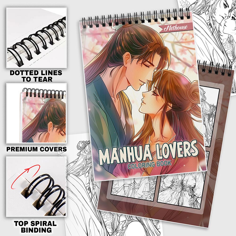 NETHOUSE Manhua Lovers Coloring Pages For Adults