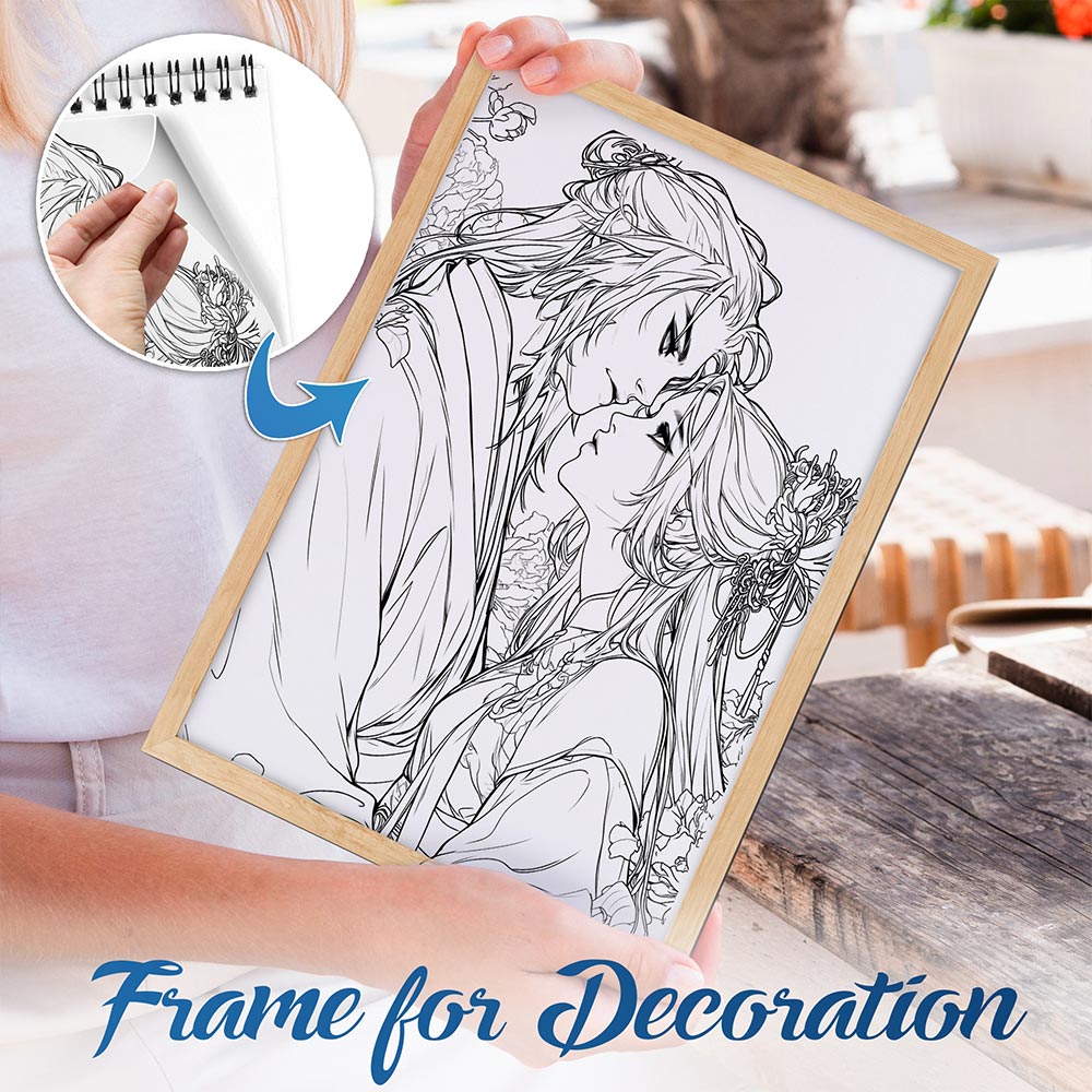 NETHOUSE Manhua Lovers Spiral Bound Coloring Book For Adults