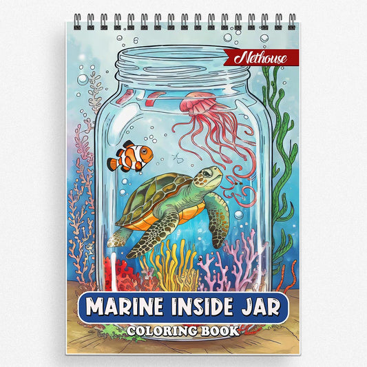 NETHOUSE Marine Inside Jar Coloring Book For Adults