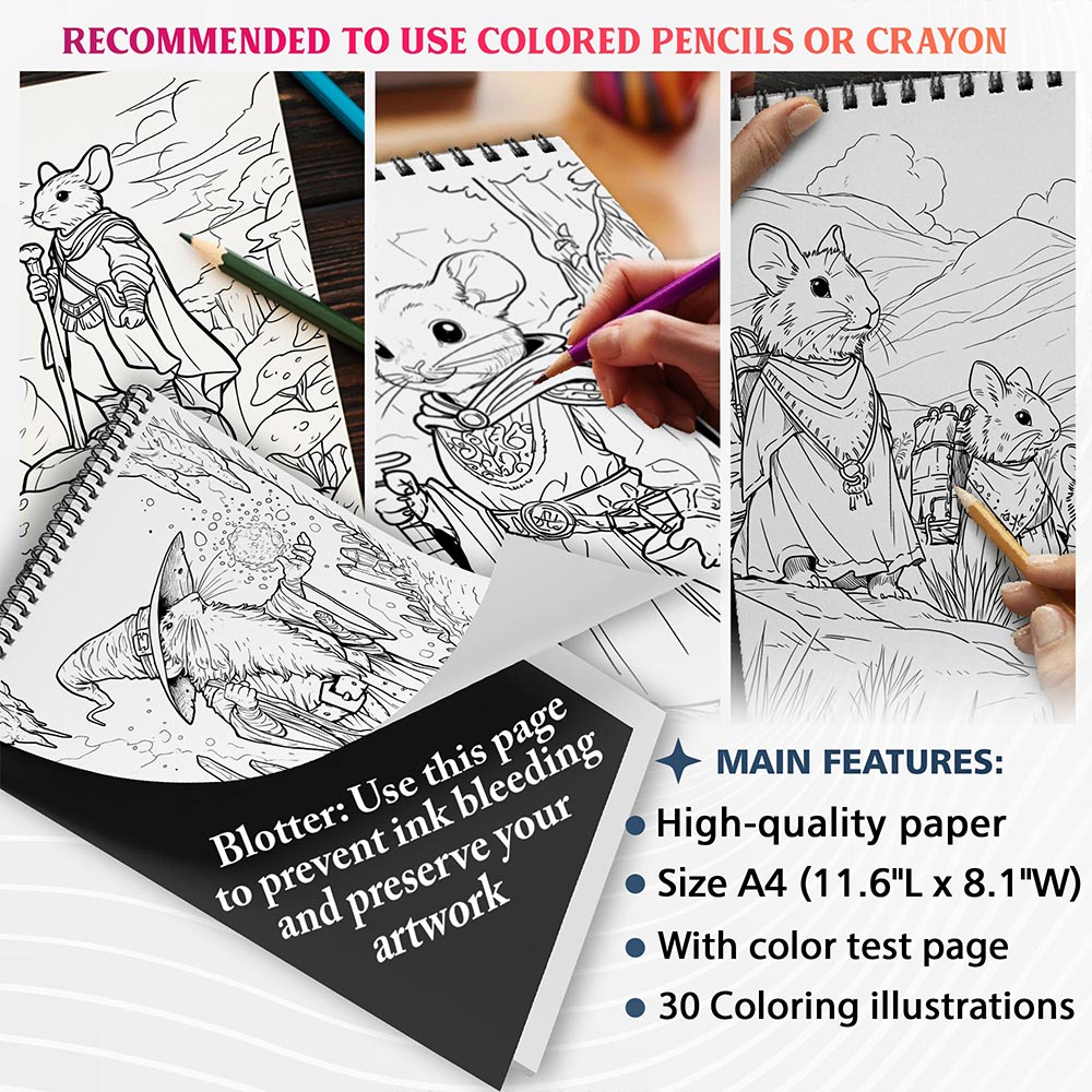 NETHOUSE Mice of The Mystic Land Coloring Sheets For Adults