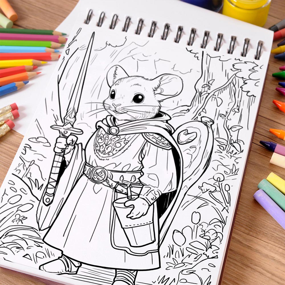 NETHOUSE Mice of The Mystic Land Coloring Book Spiral Bound For Adults