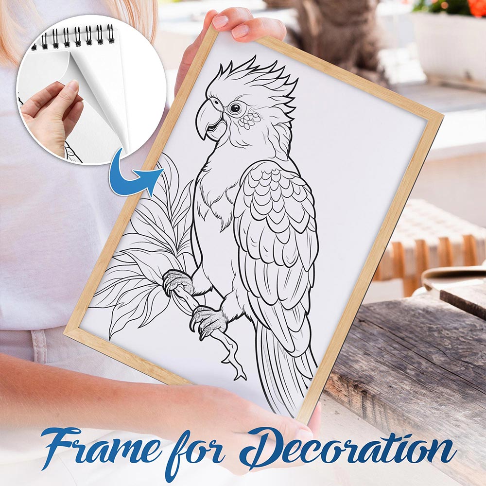 NETHOUSE Mindful Crows And Parrots Spiral Bound Coloring Book For Adults