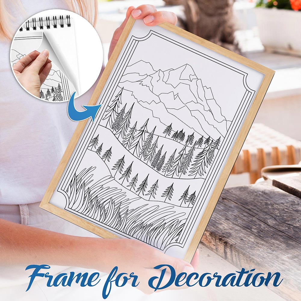 NETHOUSE Minimalist Art Spiral Bound Coloring Book For Adults
