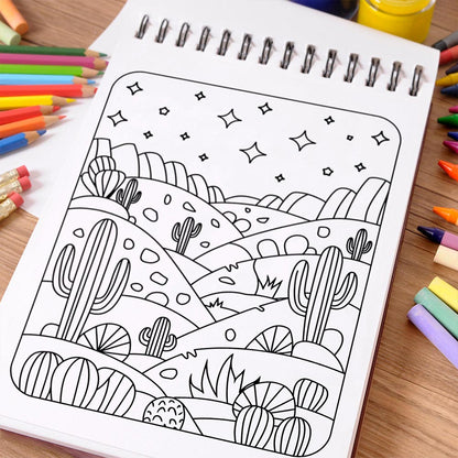 NETHOUSE Minimalist Art Coloring Book Spiral Bound For Adults