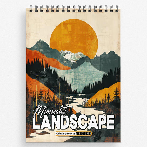 NETHOUSE Minimalist Landscape Coloring Book For Adults